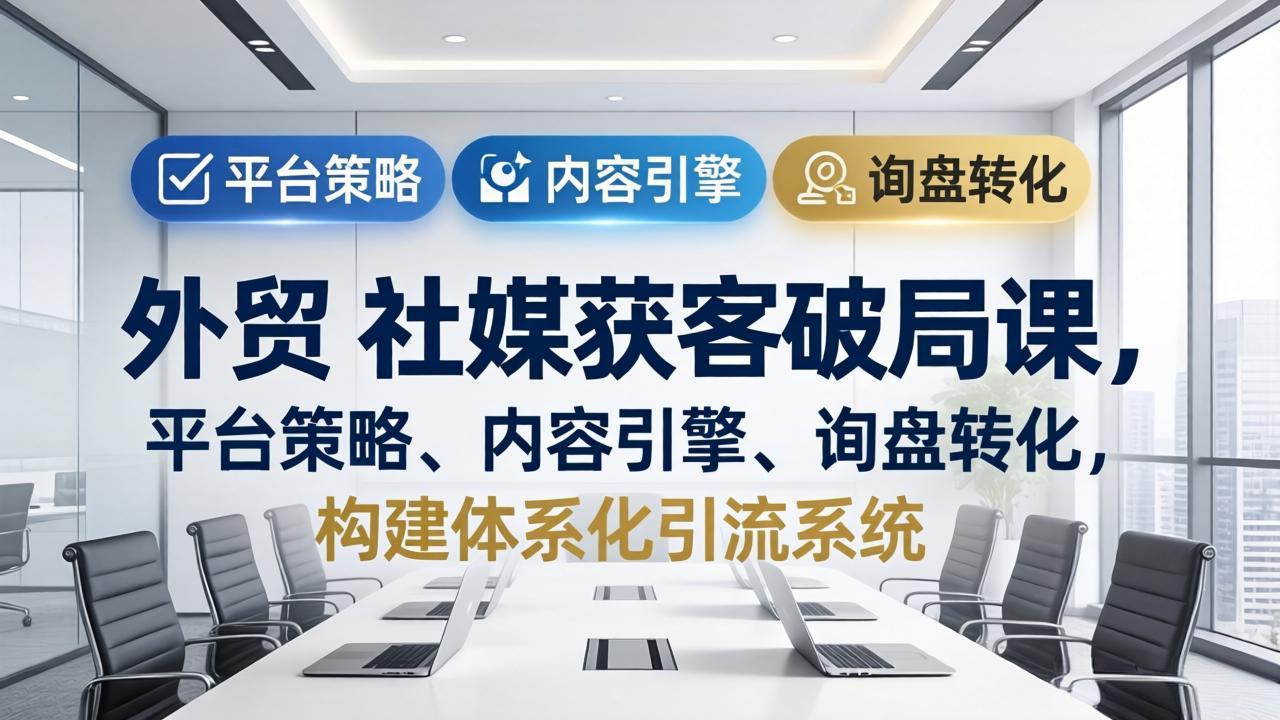 外贸 社媒获客破局课，平台策略、内容引擎、询盘转化，构建体系化引流系统(更新26年3月福星网赚创业资源-网赚项目-副业赚钱-互联网创业-资源整合福星网赚资源
