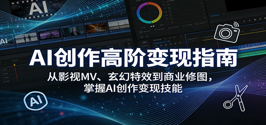 AI创作高阶变现指南：从影视MV、玄幻特效到商业修图，掌握AI创作变现技能福星网赚创业资源-网赚项目-副业赚钱-互联网创业-资源整合福星网赚资源