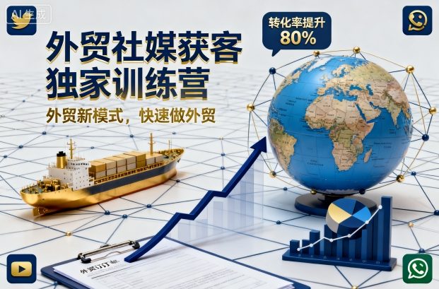 外贸社媒获客独家训练营，外贸新模式，快速做外贸(更新26年3月)福星网赚创业资源-网赚项目-副业赚钱-互联网创业-资源整合福星网赚资源