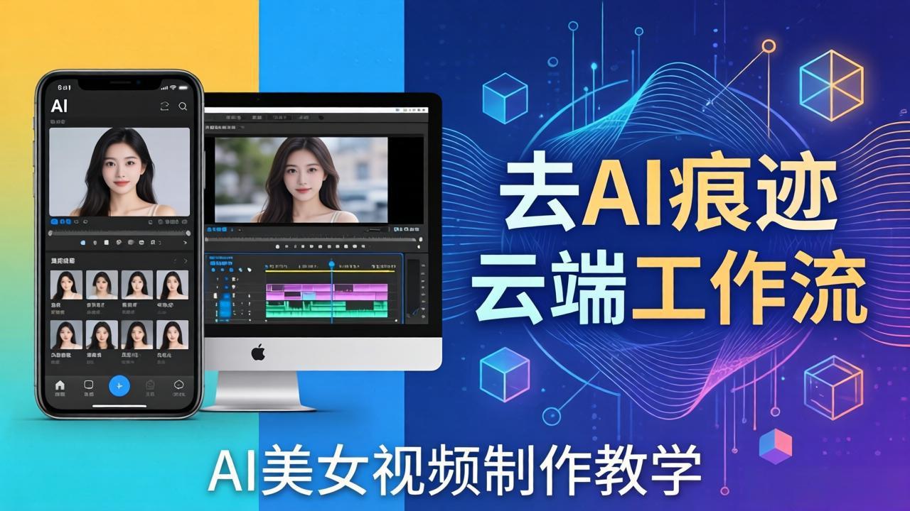 AI美女视频制作教学:去AI痕迹,云端工作流出图,手机电脑均可,不需要配置-吾爱自习网