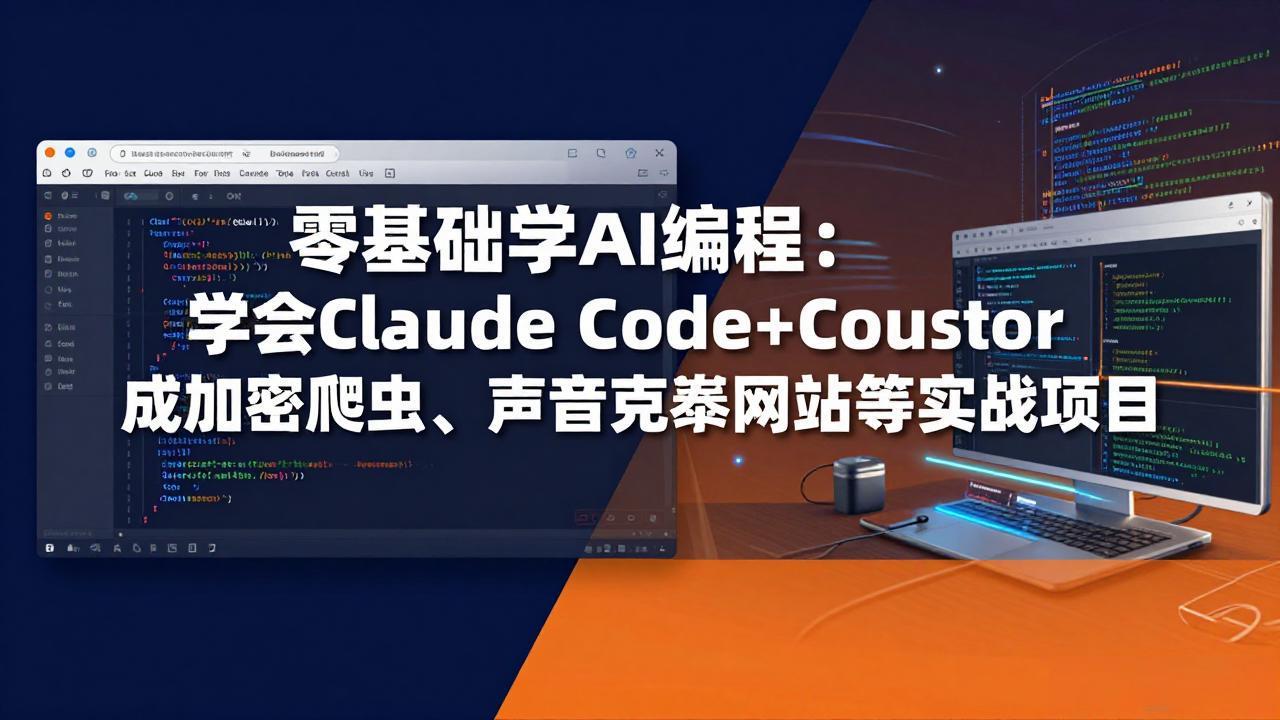 零基础学AI编程：学会Claude Code+Cursor完成加密爬虫、声音克隆网站等实战项目-创领云聚
