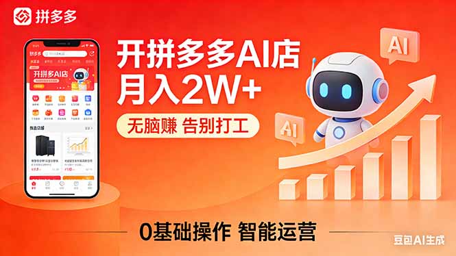 开一家拼多多AI店，月入2W+，无脑赚，告别打工，附SOP手册-吾爱自习网