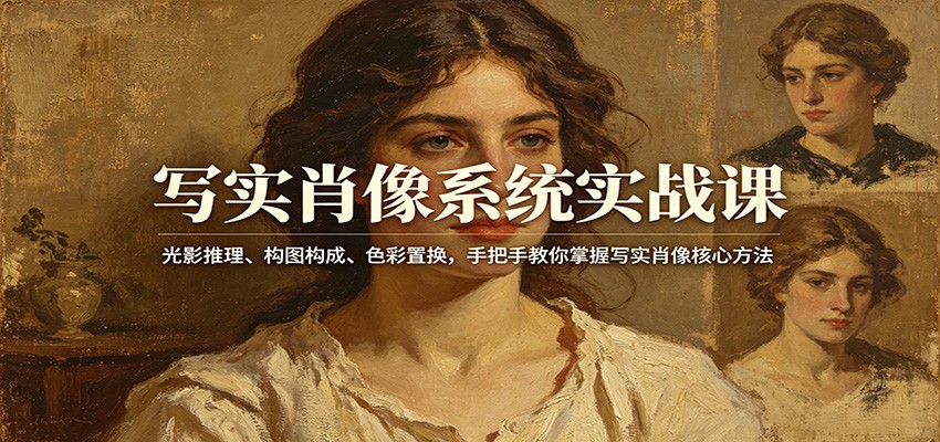写实肖像系统实战课：光影推理、构图构成、色彩置换，手把手教你掌握写实肖像核心方法福星网赚创业资源-网赚项目-副业赚钱-互联网创业-资源整合福星网赚资源