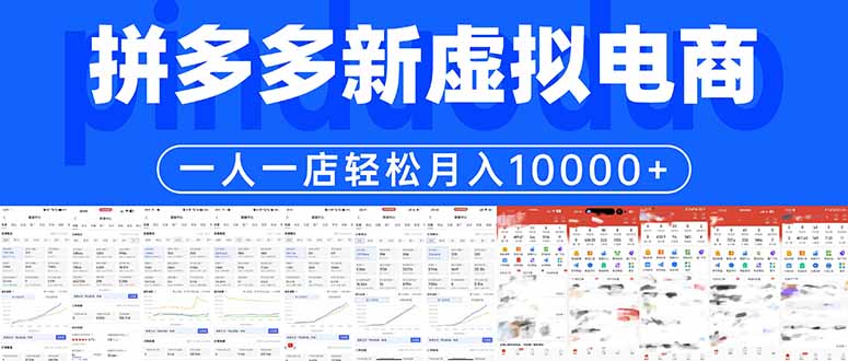 拼多多虚拟电商一人一店轻松月入10000+-我爱发帖