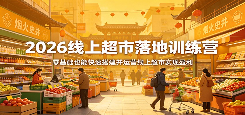 2026线上超市落地训练营，零基础也能快速搭建并运营线上超市实现盈利福星网赚创业资源-网赚项目-副业赚钱-互联网创业-资源整合福星网赚资源