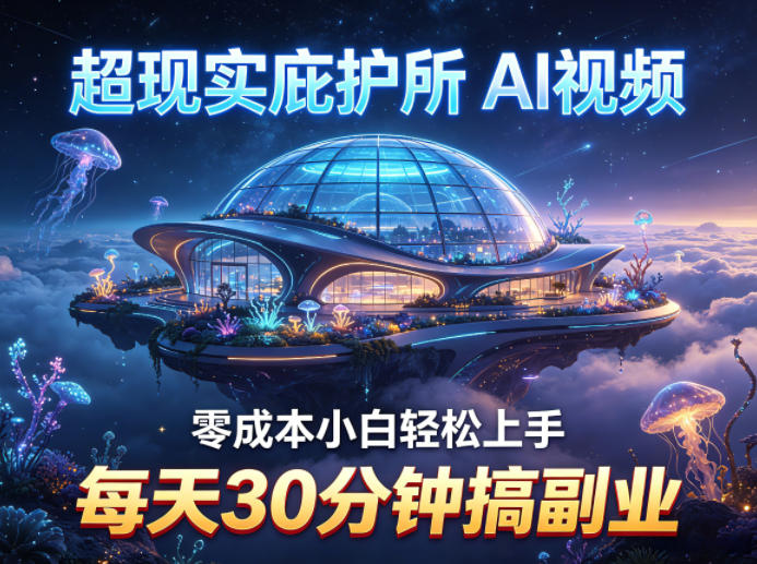 超现实庇护所AI视频项目拆解，零成本小白轻松上手，每天30分钟搞副业-数码之翼