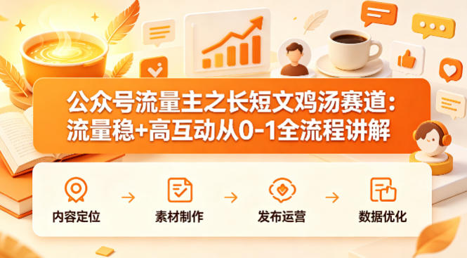公众号流量主之长短文鸡汤赛道，流量稳+高互动，从0-1全流程讲解-小艾项目网