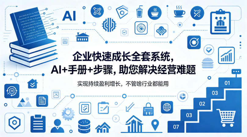 企业快速成长全套系统,AI+手册+步骤,助您解决经营难题,实现持续盈利增长,不管啥行业都能用-云推网创项目库