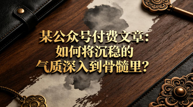 某公众号付费文章:如何将沉稳的气质深入到骨髓里?-小艾项目网