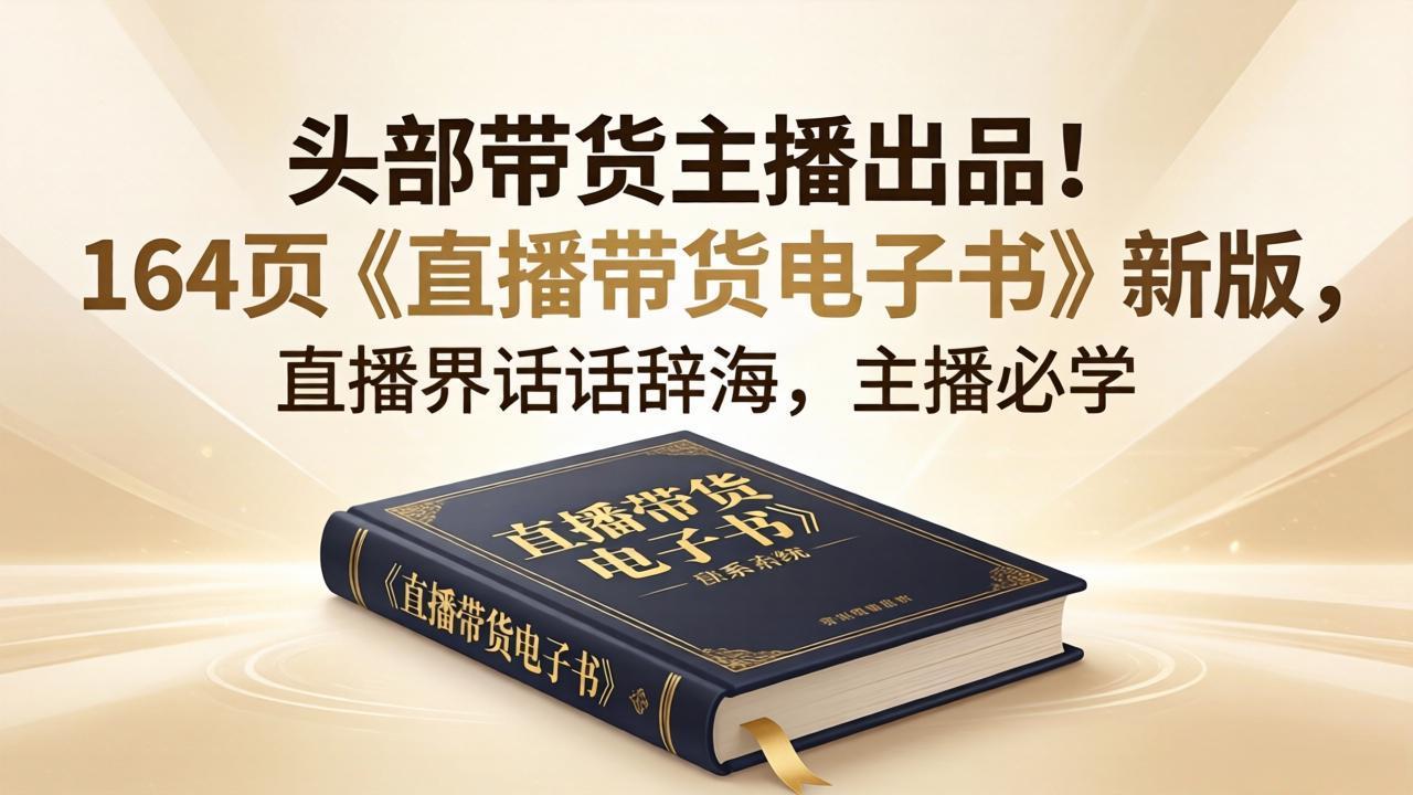 头部带货主播出品！164页《直播带货电子书》新版，直播界话术辞海，主播必学-小艾项目网