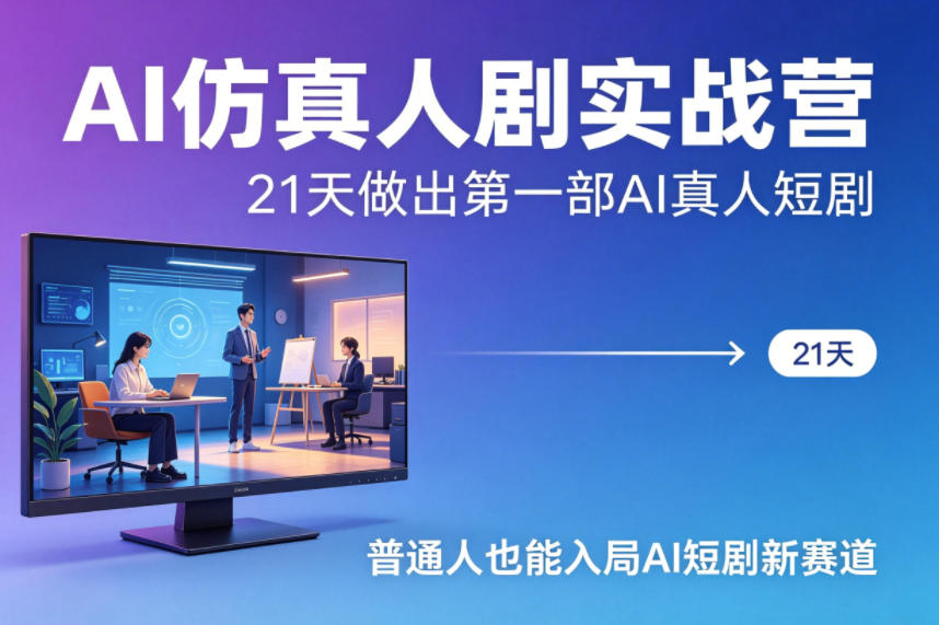 AI仿真人剧实战营，21天做出第一部AI真人短剧，普通人也能入局AI短剧新赛道(更新)-小艾项目网