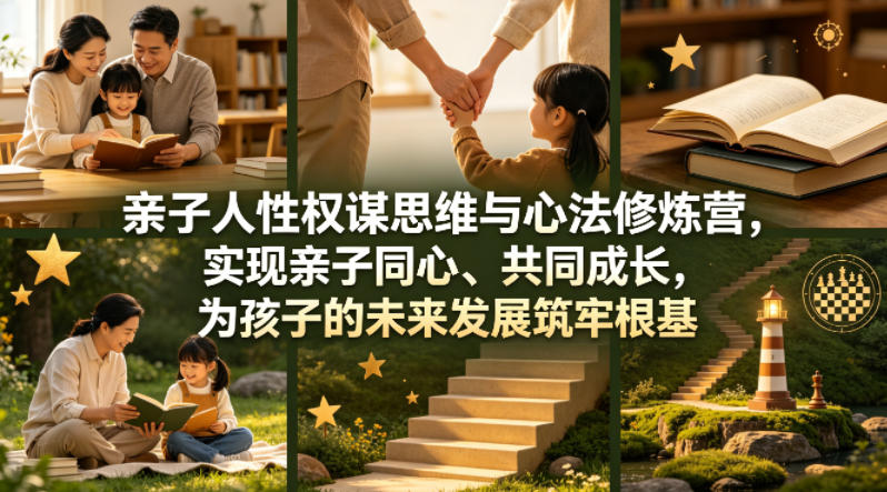 亲子人性权谋思维与心法修炼营，实现亲子同心、共同成长，为孩子的未来发展筑牢根基【音频】-小艾项目网
