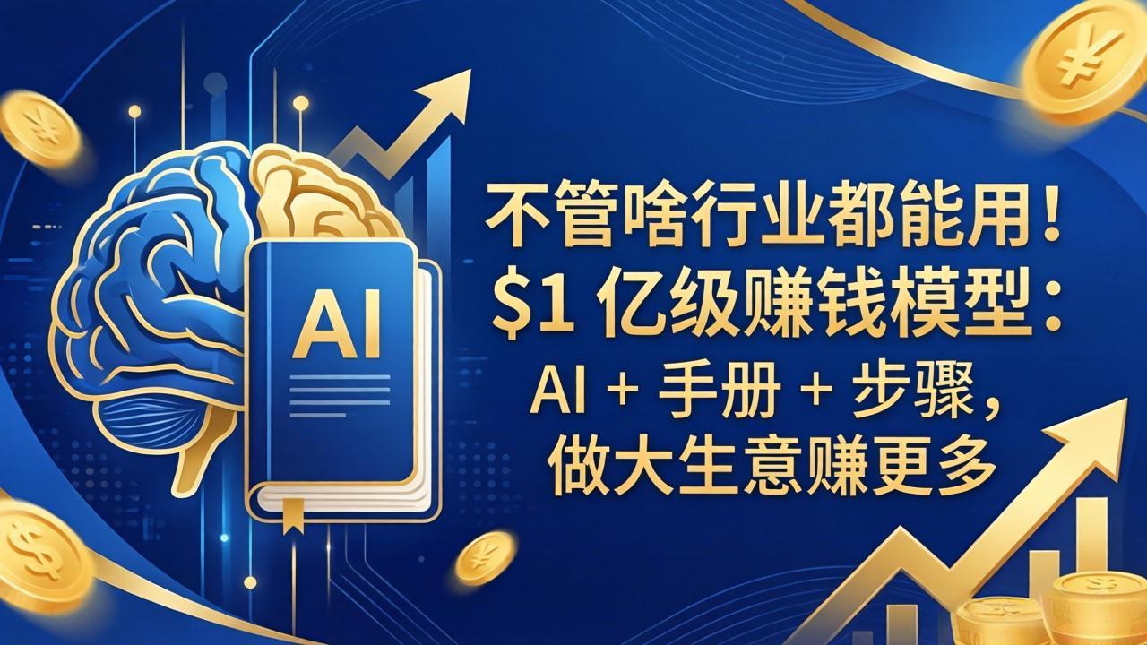 不管啥行业都能用！$1 亿级赚钱模型：AI + 手册 + 步骤，做大生意赚更多-小艾项目网