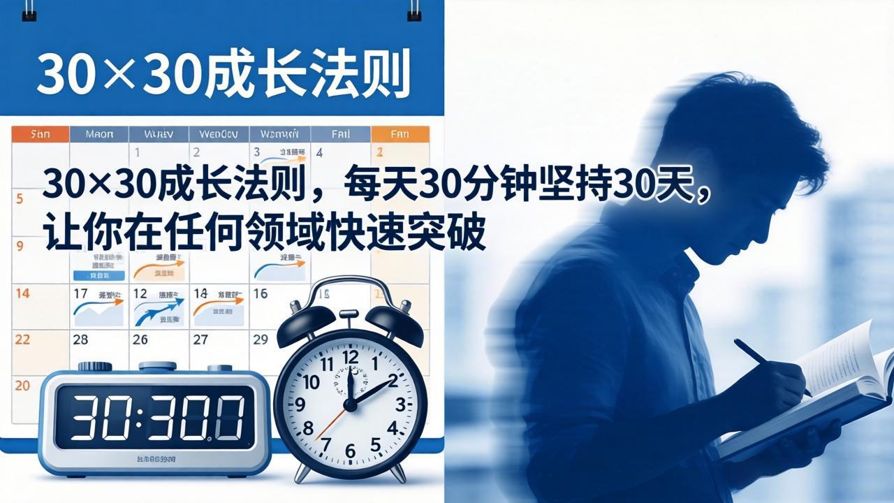 付费文章：30×30成长法则，每天30分钟坚持30天，让你在任何领域快速突破-小艾项目网