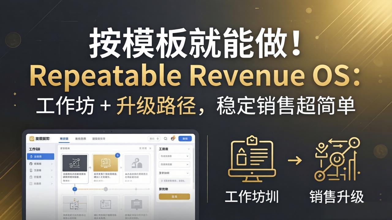 按模板就能做！Repeatable Revenue OS：工作坊 + 升级路径，稳定销售超简单-小艾项目网