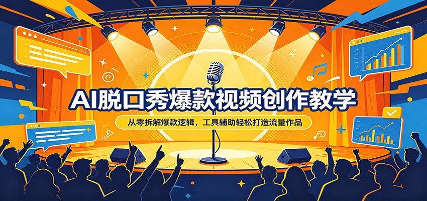 AI脱口秀爆款视频创作教学：从零拆解爆款逻辑，工具辅助轻松打造流量作品-风庭夜雪
