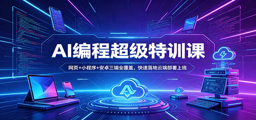 AI编程超级特训课：网页+小程序+安卓三端全覆盖，快速落地云端部署上线-小艾项目网