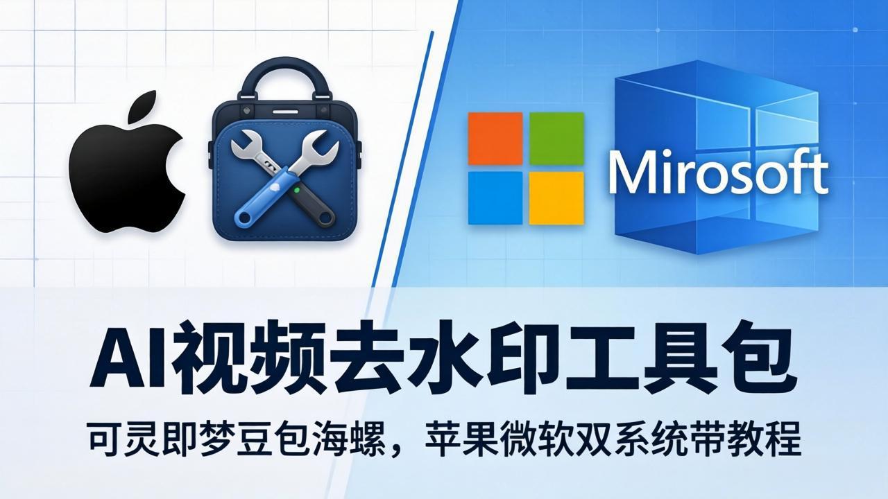 AI视频去水印工具包：可灵即梦豆包海螺，苹果微软双系统带教程-小艾项目网