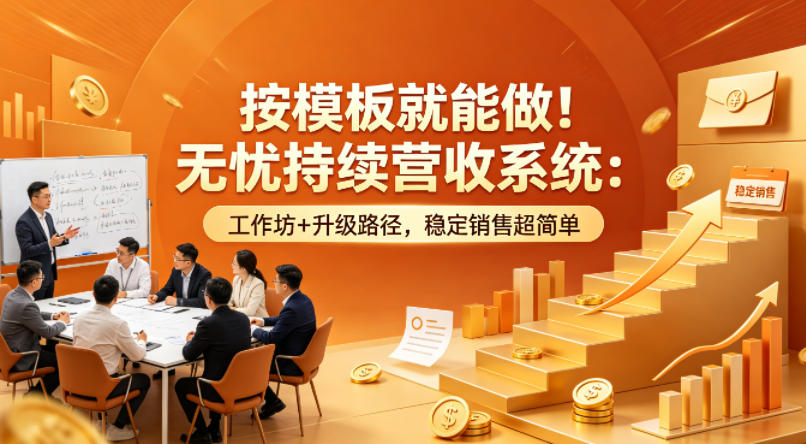 按模板就能做！无忧持续营收系统：工作坊+升级路径，稳定销售超简单【原创双语字幕】-小艾项目网