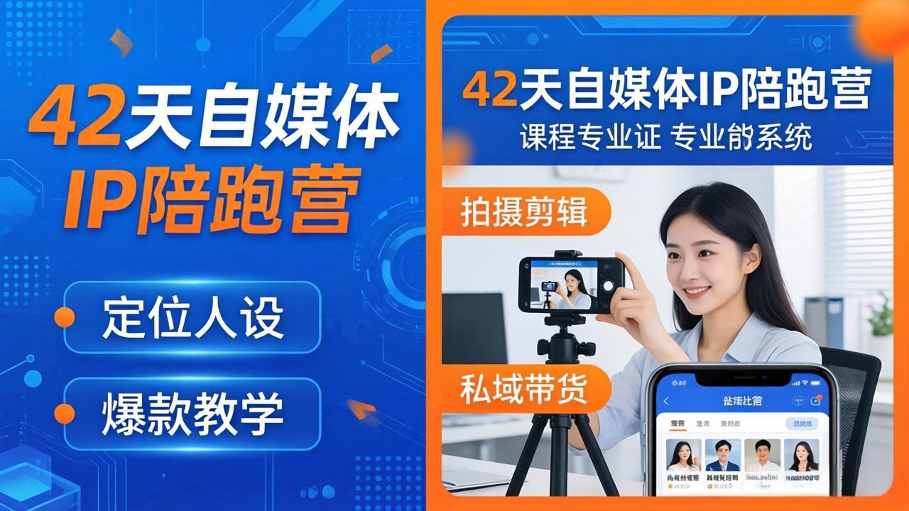 42天自媒体IP陪跑营-26年4月19更新：定位人设爆款全教学，拍摄剪辑私域带货一站式落地-我爱发帖