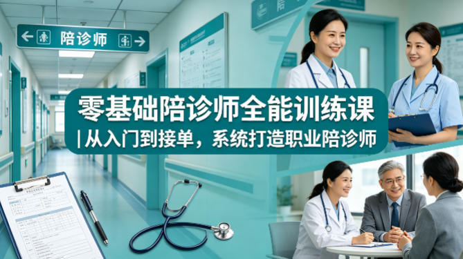 零基础陪诊师全能训练课｜从入门到接单，系统打造职业陪诊师-我爱发帖