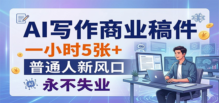 AI写作商业稿件，一小时5张+，普通人新风口，永不失业-我爱发帖
