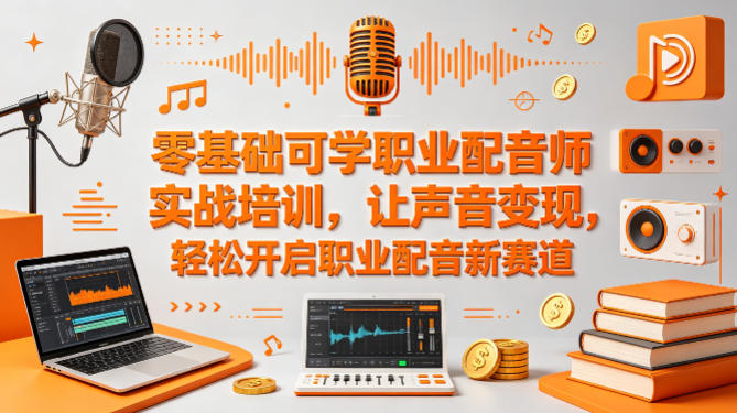 零基础可学职业配音师实战培训，让声音变现，轻松开启职业配音新赛道-我爱发帖