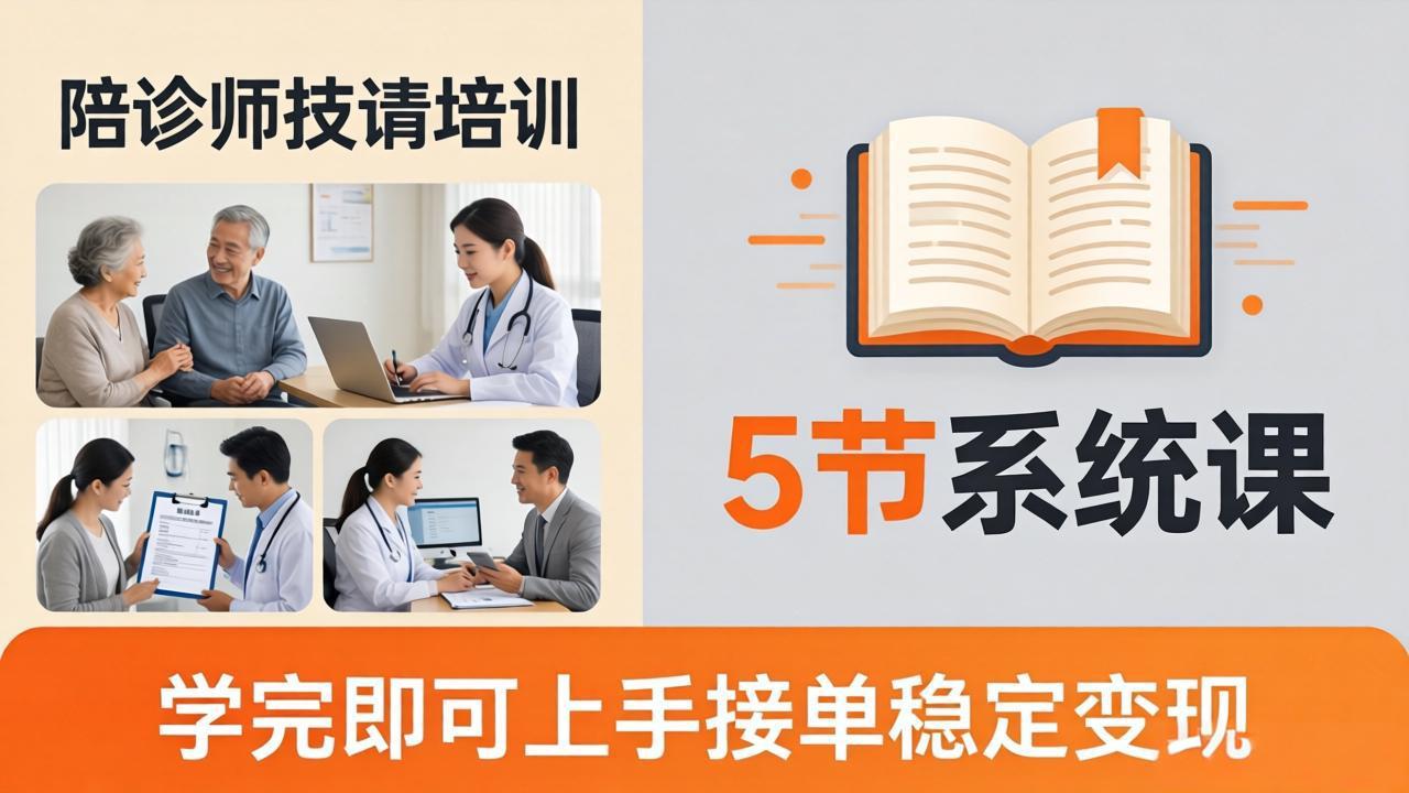 想做陪诊师不知从何下手？5节系统课教你掌握核心技能，学完即可上手接单稳定变现-我爱发帖