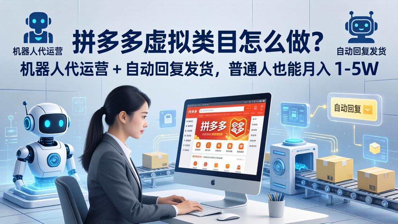 拼多多虚拟类目怎么做？机器人代运营 + 自动回复发货，普通人也能月入 1-5W-我爱发帖