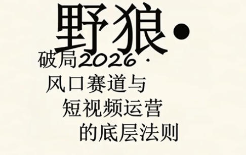 野狼团队·多平台实操运营课，覆盖AI口播、服装、好物、漫剪等热门玩法(更新4月)福星网赚创业资源-网赚项目-副业赚钱-互联网创业-资源整合福星网赚资源