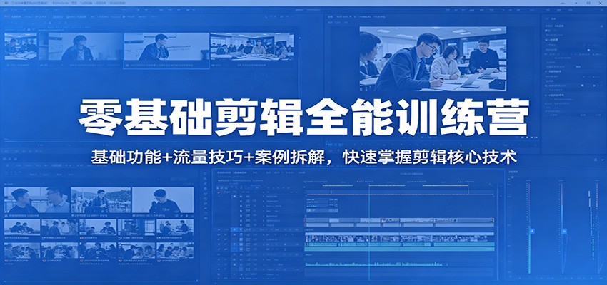 零基础剪辑全能训练营：基础功能+流量技巧+案例拆解，快速掌握剪辑核心技术福星网赚创业资源-网赚项目-副业赚钱-互联网创业-资源整合福星网赚资源