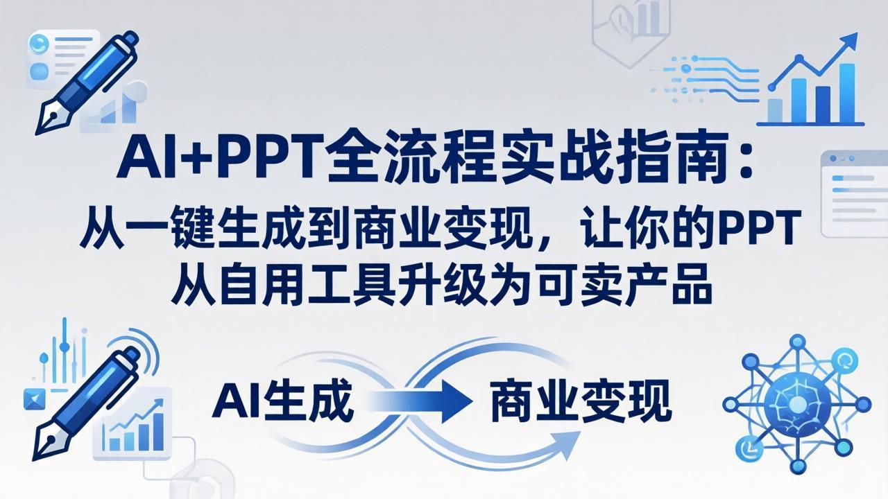 AI+PPT全流程实战指南-更新4月21：从一键生成到商业变现，让你的PPT从自用工具升级为可卖产品-旺仔资源库