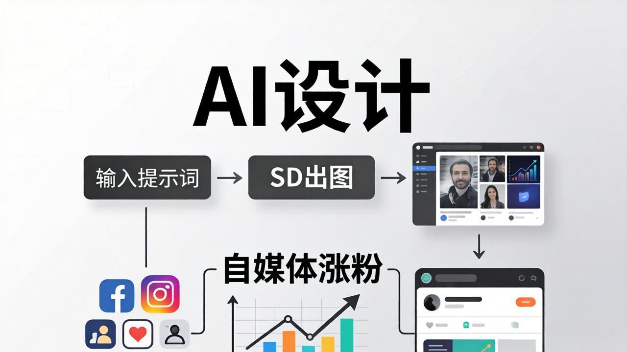 人人都是AI设计师：SD出图+自媒体涨粉一站教学，告别图文素材焦虑，AI设计让你轻松避开内卷福星网赚创业资源-网赚项目-副业赚钱-互联网创业-资源整合福星网赚资源