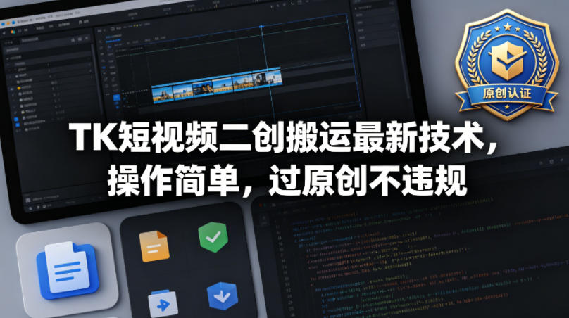 TK短视频二创搬运最新技术，操作简单，过原创不违规福星网赚创业资源-网赚项目-副业赚钱-互联网创业-资源整合福星网赚资源