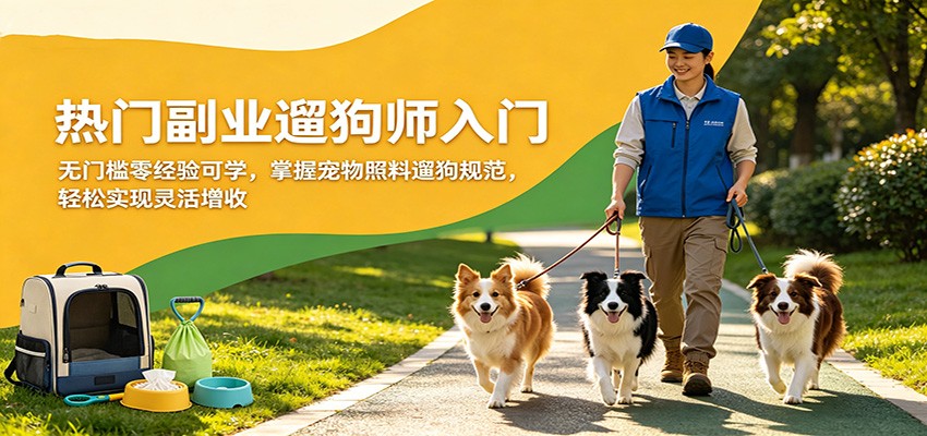 热门副业遛狗师入门，无门槛零经验可学，掌握宠物照料遛狗规范，轻松实现灵活增收福星网赚创业资源-网赚项目-副业赚钱-互联网创业-资源整合福星网赚资源