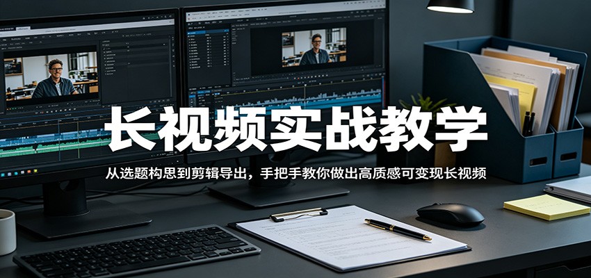 长视频实战教学，从选题构思到剪辑导出，手把手教你做出高质感可变现长视频福星网赚创业资源-网赚项目-副业赚钱-互联网创业-资源整合福星网赚资源