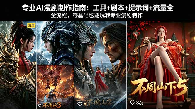 专业AI漫剧制作指南：工具+剧本+提示词+流量全流程，零基础也能玩转专业漫剧制作-吾爱自习网