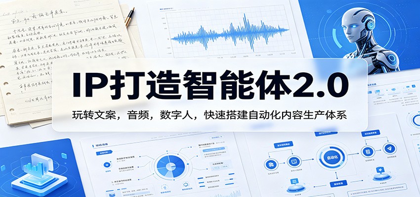 IP打造智能体2.0：玩转文案，音频，数字人，快速搭建自动化内容生产体系-吾爱自习网