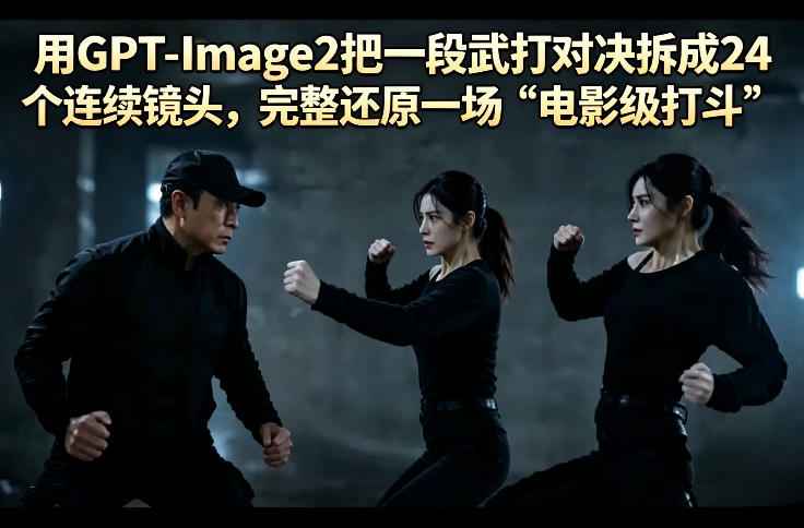 用GPT-Image2把一段武打对决拆成24个连续镜头，完整还原一场“电影级打斗”-吾爱自习网