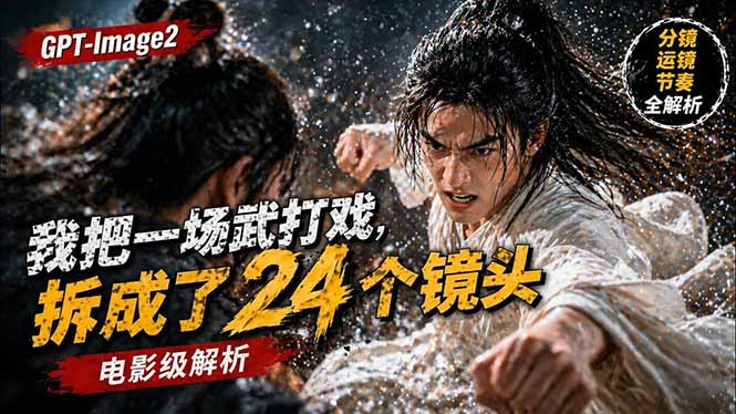 用GPT-Image2，把一段武打对决拆成24个连续镜头，从人物建立、动作衔接、运镜节奏，到情绪爆发-我爱发帖