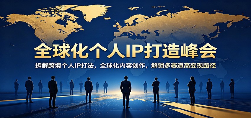 全球化个人IP打造峰会：拆解跨境个人IP打法，全球化内容创作，解锁多赛道高变现路径福星网赚创业资源-网赚项目-副业赚钱-互联网创业-资源整合福星网赚资源