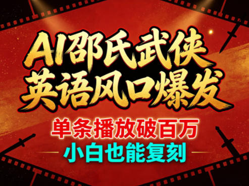 AI邵氏武侠英语风口爆发，单条播放破百万，小白也能复刻-我爱发帖