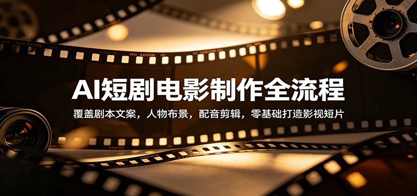 AI短剧电影制作全流程：覆盖剧本文案，人物布景，配音剪辑，零基础打造影视短片福星网赚创业资源-网赚项目-副业赚钱-互联网创业-资源整合福星网赚资源