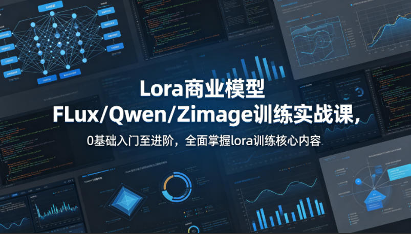 系统性学习Lora商业模型FLux／Qwen／Zimage训练实战课，0基础入门至进阶，全面掌握lora训练核心内容-吾爱自习网
