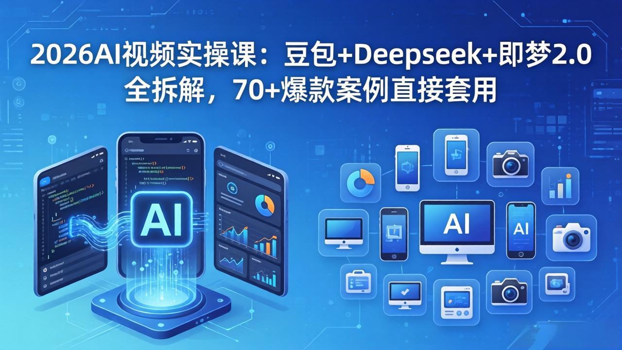 2026AI视频实操课：豆包+Deepseek+即梦2.0全拆解，70+爆款案例直接套用-旺仔资源库