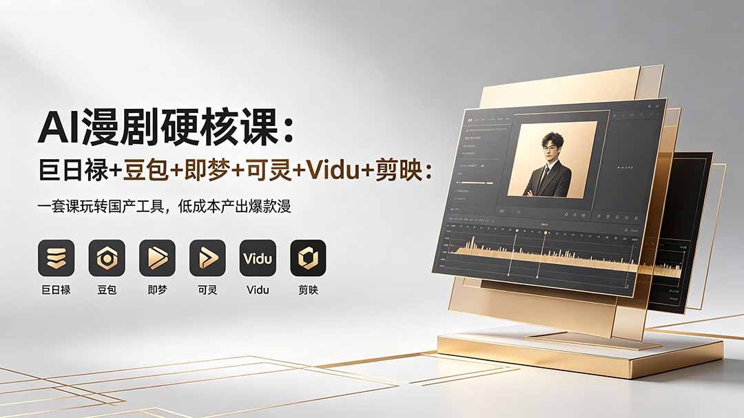 AI漫剧硬核课：巨日禄+豆包+即梦+可灵+Vidu+剪映：一套课玩转国产工具，低成本产出爆款漫剧-旺仔资源库