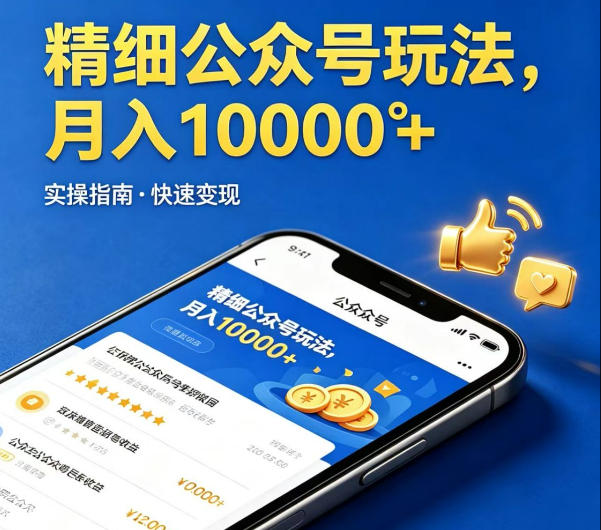 精细化公众号玩法，我们给你提供文章，你来负责发布，收益可观，月入1W+【揭秘】-我爱发帖
