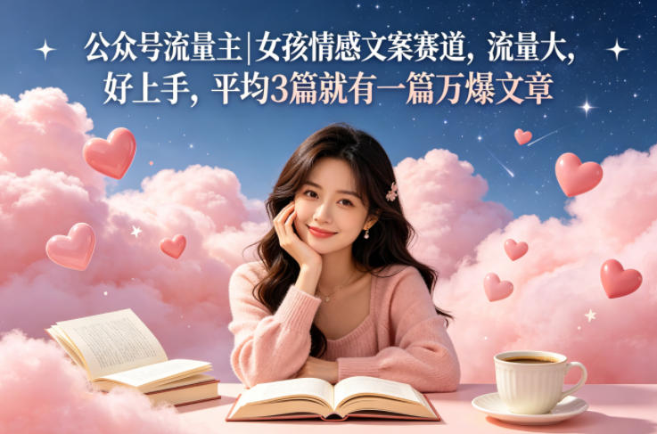 公众号流量主女孩情感文案赛道，流量大，好上手，平均3篇就有一篇万爆文章-我爱发帖