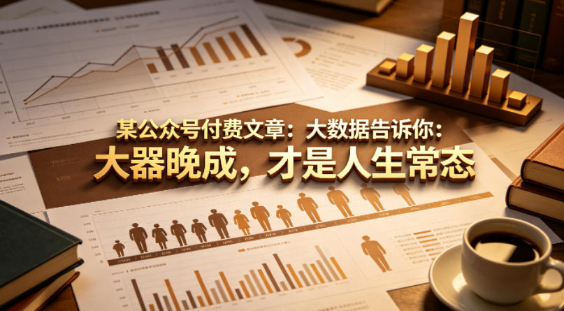 某公众号付费文章：大数据告诉你：大器晚成，才是人生常态-世界代码分享网