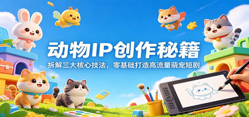 动物IP创作秘籍：拆解三大核心技法，零基础打造高流量萌宠短剧-吾爱自习网